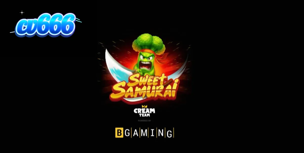 Sweet Samurai স্লট গেমের রঙিন ইন্টারফেস এবং ব্রকলি সামুরাই চরিত্র